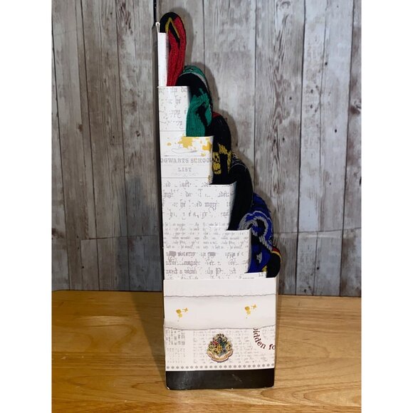 Men's 6-Pack Harry Potter House Crest Crew Socks Hufflepuff Ravenclaw Slytherin - Picture 6 of 13